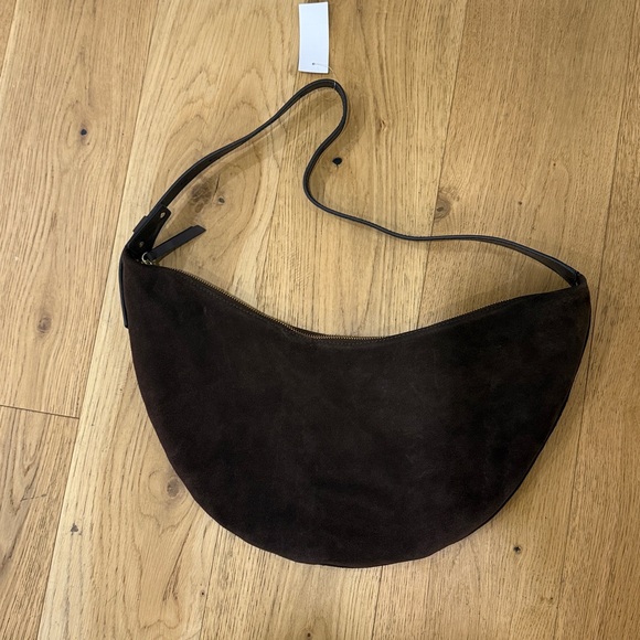 LOFT Chocolate Brown Suede Hobo Bag - Picture 4 of 5